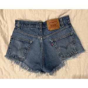 Vintage Levis 505 Cutoff Jean Shorts Size 31 (actual Waist 30) Distressed Holes